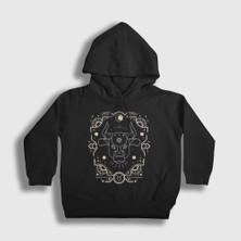 Presmono Unisex Çocuk Siyah Taurus Zodiac Hediye Boğa Burcu Kapüşonlu Sweatshirt