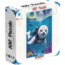 100 Parça Puzzle Çift Tasarım Tek Kutu Su Altı Macerası