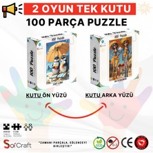 100 Parça Puzzle Çift Tasarım Tek Kutu Tatile Çıkan Penguenler