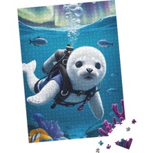 100 Parça Puzzle Çift Tasarım Tek Kutu Sevimli Fok