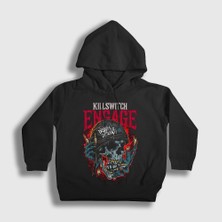Presmono Unisex Çocuk Siyah Disarm Metal Killswitch Engage Kapüşonlu Sweatshirt