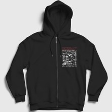 Presmono Unisex Siyah Hard Rock Nickelback Fermuarlı Kapüşonlu Sweatshirt
