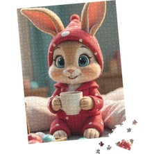 100 Parça Puzzle Çift Tasarım Tek Kutu Sevimli Tavşan
