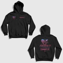 Presmono Unisex Siyah Romance Fontaines Dc Sırt Baskılı Kapüşonlu Sweatshirt