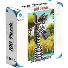 100 Parça Puzzle Çift Tasarım Tek Kutu Sevimli Plaj Hayvanlar