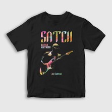 Presmono Unisex Çocuk Siyah Satch Gitarist Hediye Joe Satriani T-Shirt