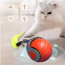 Yeni Nesil Hareketli Otomatik Yuvarlanan Tüylü Top Kedi Oyuncağı Şarj Edilebilir Interaktif Oyuncak 1