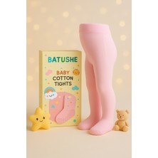 Batushe Bebek Külotlu Çorap Pamuklu – Pembe – Çocuk Yeni Doğan -Pembe Külotlu Çorap -Okul Çorabı - Düz – 0-6-18 Ay- Bebek Çorap