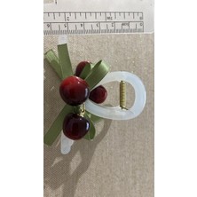 Toka Kemik Kiraz Detaylı Trend Şık Yaz Sıcakları Için Çok Şık Mandal Toka Ekru Renk