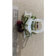 Toka Kemik Kiraz Detaylı Trend Şık Yaz Sıcakları Için Çok Şık Mandal Toka Ekru Renk