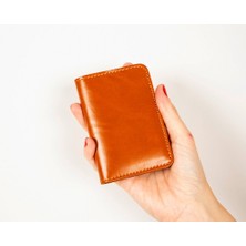 Ultra Slim Gerçek Deri Kartvizitlik, 6 Cepli, Taba