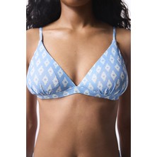 Penti Geometrik Desenli Parlak  Üçgen Bikini Üstü
