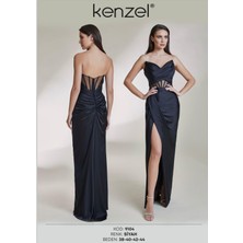 Kenzel Straplez Yaka Taş Detaylı Abiye ELBISE-9104