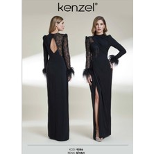 Kenzel Kolu Otriş Detaylı Abiye ELBISE-9086
