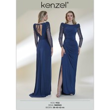 Kenzel Kolları Taş Detaylı Abiye ELBISE-9132