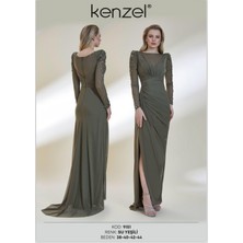 Kenzel Kolları Taş Detaylı Abiye ELBISE-9151