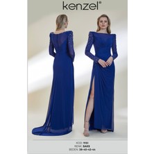 Kenzel Kolları Taş Detaylı Abiye ELBISE-9151