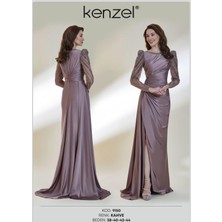 Kenzel Kolları Taş Detaylı Abiye ELBISE-9150