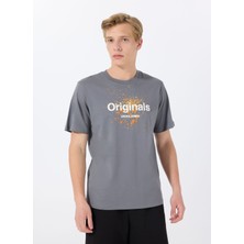 Jack & Jones Bisiklet Yaka Füme Erkek T-Shirt 12288515_JORSPLASH Tee Ss Crew Neck