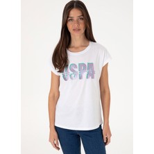 U.s. Polo Assn. Bisiklet Yaka Beyaz Kadın T-Shirt Gracey