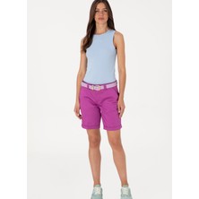 U.s. Polo Assn. Yüksek Bel Normal Açık Mor Kadın Şort CLEA25Y