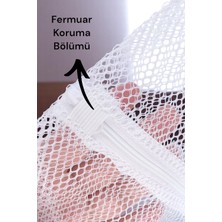 Katilus Fermuarlı Çamaşır Yıkama Filesi 50 x 60 cm Ayakkabı Filesi Beyaz Çamaşır Ayakkabı Düzenleyici