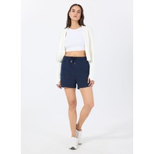 Limon Bağlamalı Bel Relaxed Lacivert Kadın Şort L5SL-SRT9044