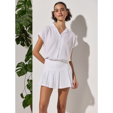 White By Nature Normal Bel Normal Beyaz Kadın Şort 332748