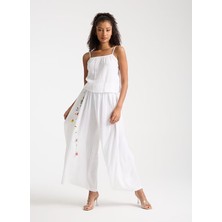 White By Nature Normal Bel Normal Beyaz Kadın Pantolon 380448