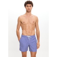Çini Desenli Deniz Şortu Cepli Fileli Astarlı Hızlı Kuruyan Su Itici Regular Fit Orta Boy 25SM107ST