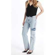 Kargo Cep Kar Yıkama Jeans Pantolon