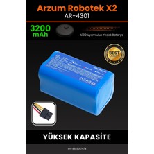 Arzum AR4301 Robotek X2 3200mAh Robot Süpürge Bataryası - Gerçek Kapasite, Maksimum Güvenlik