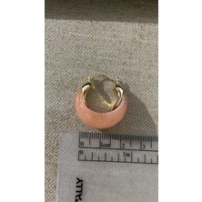 Küpe Kemik Nude Pembe Renk Şık Halka Küpe 14 K Renk Yaz Şıklığı Trend Küpe