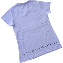 Essu Ön-Arka Baskılı Kız Çocuk T-Shirt Lila