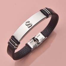 İdol Avm Clutches Design S Harfli Deri Erkek Bileklik Takı Hediyelik