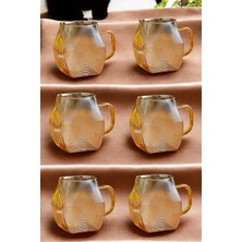 Borosilikat Cam Amber Salyangoz  Desenli Bardak 6 Adet 300 ml