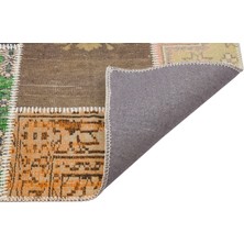 Çok Renkli Doğal Dokuma Patchwork Halı