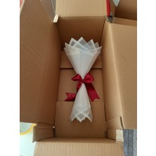 Buket Dünyası 7 Li Solmayan Gül Buketi Siyah Gül Dışı Beyaz