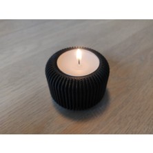 Mini Şamdan Mumluk Decor Mum Dahil Siyah Renk Masa Dekor