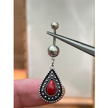 Aida Jewelss 316 L Cerrahi Çelik Bordo Taşlı Damla Model Işlemeli Göbek Piercingi