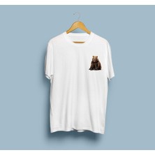 Oversize Boz Ayı Cep Tasarım Unisex T-Shirt