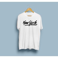Oversize New York Yazılı Unisex T-Shirt