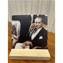 Atatürk Baskılı Taş Masa Üstü Tablo Dekor 10X10CM - Tablo - Dekor