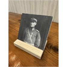 Atatürk Baskılı Taş Masa Üstü Tablo Dekor 10X10CM - Tablo - Dekor