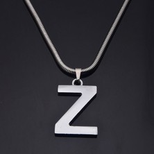 İdol Avm Modern Design Büyük Z Harfli Erkek Kolye Çelik Takı Hediyelik Aksesuar