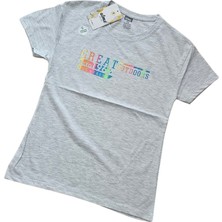 Almi Ön-Arka Kabartma Baskılı Kız T-Shirt