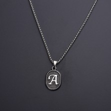 İdol Avm Trend Kişiye Özel A Harfli Erkek Çelik Kolye Takı Hediyelik Aksesuar