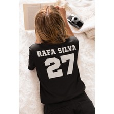 Rafa Silva Sırt Forma Baskılı Unisex Kadın Erkek Kısa Kollu Tişört T-Shirt