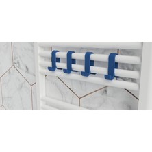 3 Boyutlu Hepsi Mavi Havlupan Kancası 1 Adet, Radyatör Askısı, Boru Tipi Radyatör Kancası, Özel Renk Havluluk Kancası, Bornoz Askısı - Model No : 101