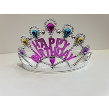 ForWhat Büro Ev Ofis Etkinlik Gösteri Doğum Günü Kostüm Tacı Için 60CM Silver Happy Birthday Taç